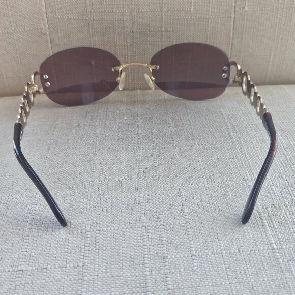 Vintage Escada Women Rimless Sunglasses E1198 Eyeglasses Gold Frame main image 9